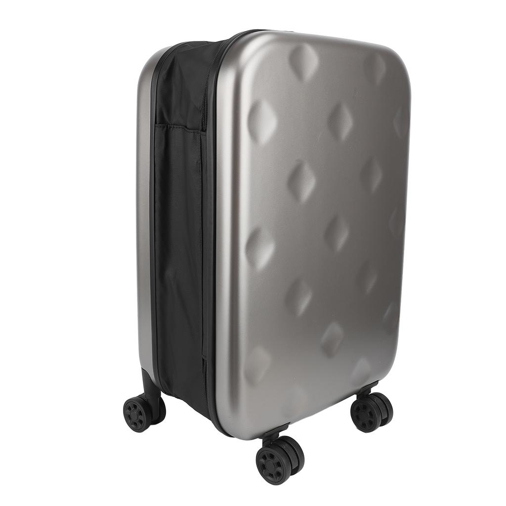 20 Inch Suitcase with 360 Degrees Spinner Wheels Password Lock Grey Foldable Portable Luggage Suitcase for