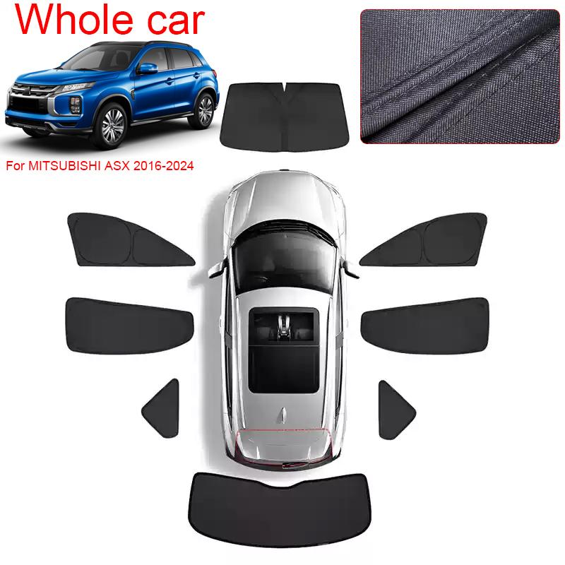 Car Black Window Privacy Sunshade For MITSUBISHI ASX 2016-2024 Auto Anti-UV Heat Insulation Protect Cover Interior Accessory