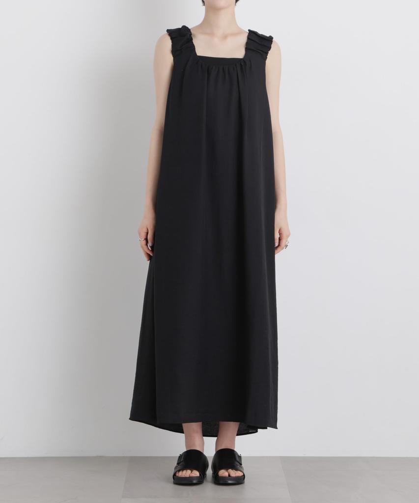 Gathered Sleeve Flare Size F [Nano Universe] Dress, Women's, 140, Green, 673-6119324