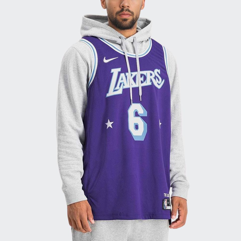 Nike NBA Lakers Lebron James City Edition Dres Fialový V1 Pánsky Streetwear DB3635-506