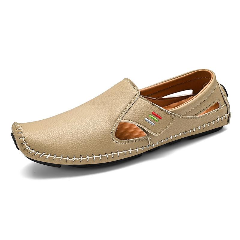 Fashion 2024 New Men's Casual Shoes Genuine Leather Handmade Men Loafers Fashion Breathable Walking Shoes Slip On Soft Men Driving Shoes