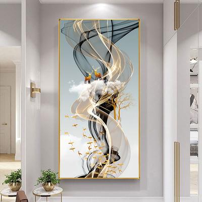 Póster en lienzo de estilo nórdico con diseño de ciervo dorado y árbol, impresiones de arte de pared lujoso, pinturas modernas en lienzo para la decoración del hogar de tu sala de estar