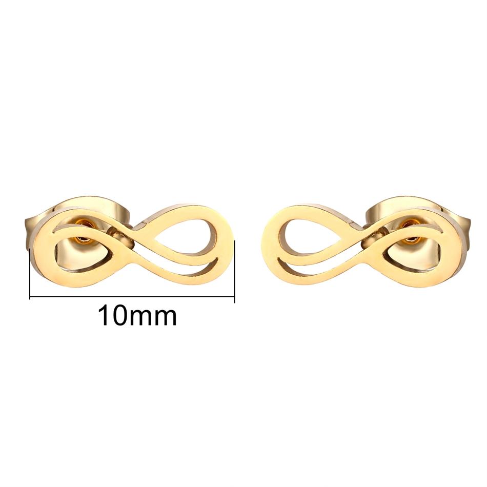 12 Pairs Simple Geometric Earrings Wholesale Round Square Star Lightning 8 Style Stainless Steel Stud Earrings Set Woman Zircon