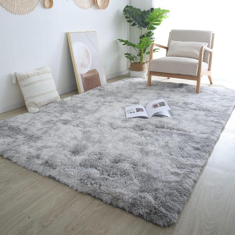 2027 Tappeto Spesso Area Grigio Chiaro Shag Soffice per Camera da Letto Ultra Morbido Peluche Morbido Lavabile per Soggiorno Dormitorio Asilo Shaggy Bambini Bambine Bambini