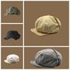Asymmetric Cloud Beret Cap Street Style Big Head Circumference Retro Octagonal Hat Japanese Style Polyester Women Artist Hat
