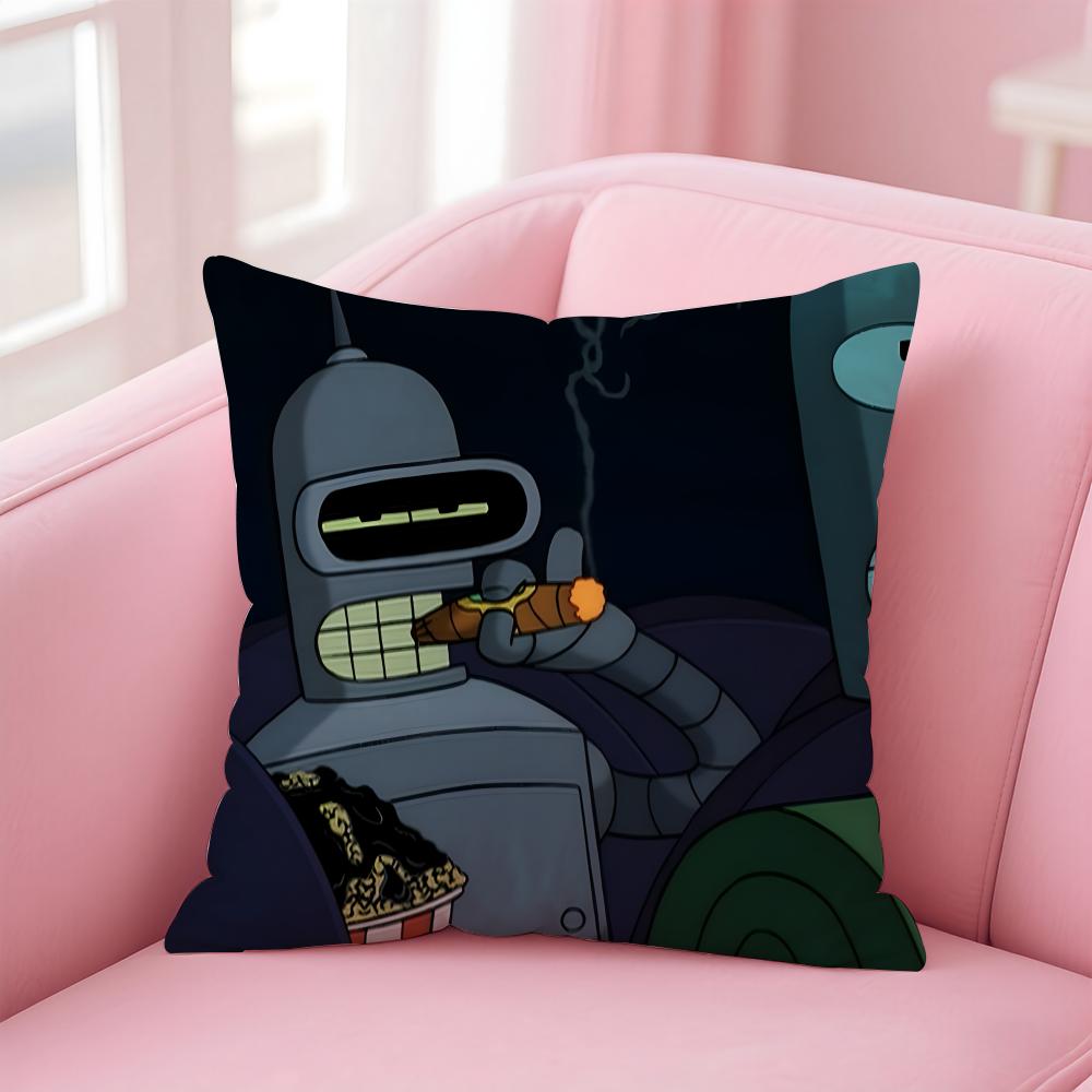 Anime F-Futurama Cushion Cover Home & Car Multi-Scene Pillow Cover - Reversible, Soft & Durable for Daily Use