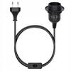 Cable with Switch for the Lamp Black E27 Bulb Holder with Switch Set