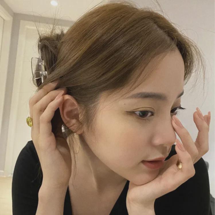 Ouyang Nana Style French Hairpin: Large Korean Shark Clip for Women