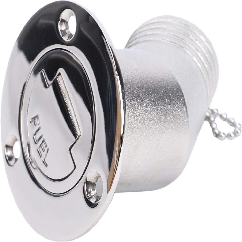 Stainless Steel Fuel Deck Fill 38mm Gas Filler Neck Polished Keyless Cap Yacht Fuel System Refit