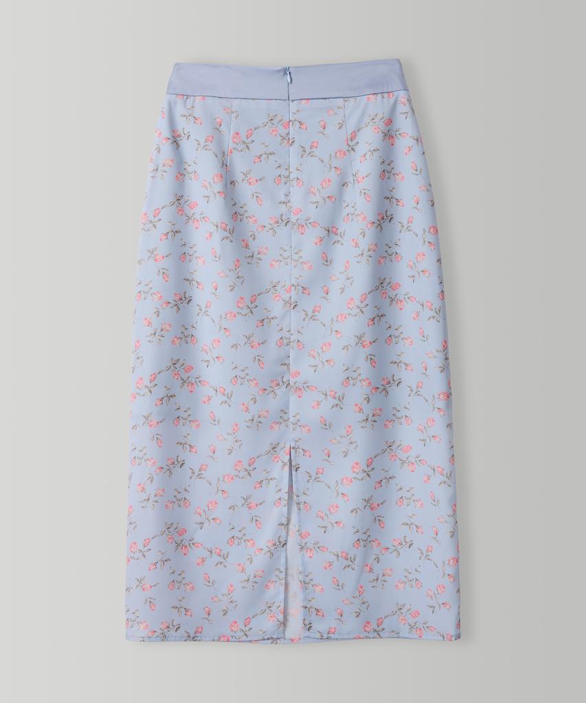 Syeliobeu Camellia Long Skirt - Blue
