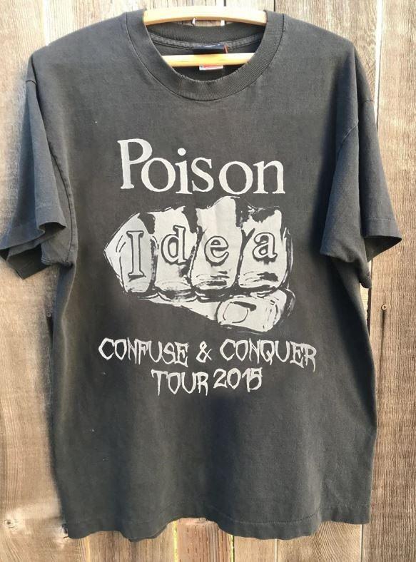 Poison Idea Grafikband Seltenes Design Anthrazit Unisex T-Shirt Vtg S5XL KH18852 Unisex T-Shirt
