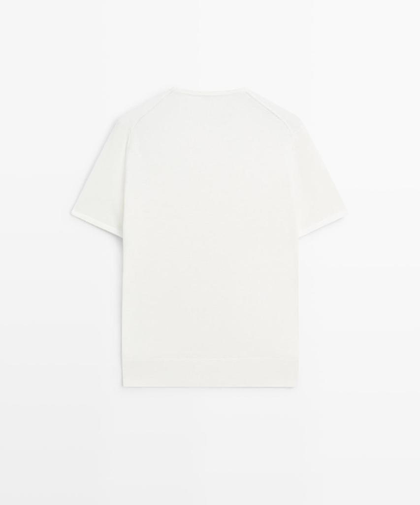 Masimodutti Cotton Blend Knit Short Sleeve Sweater