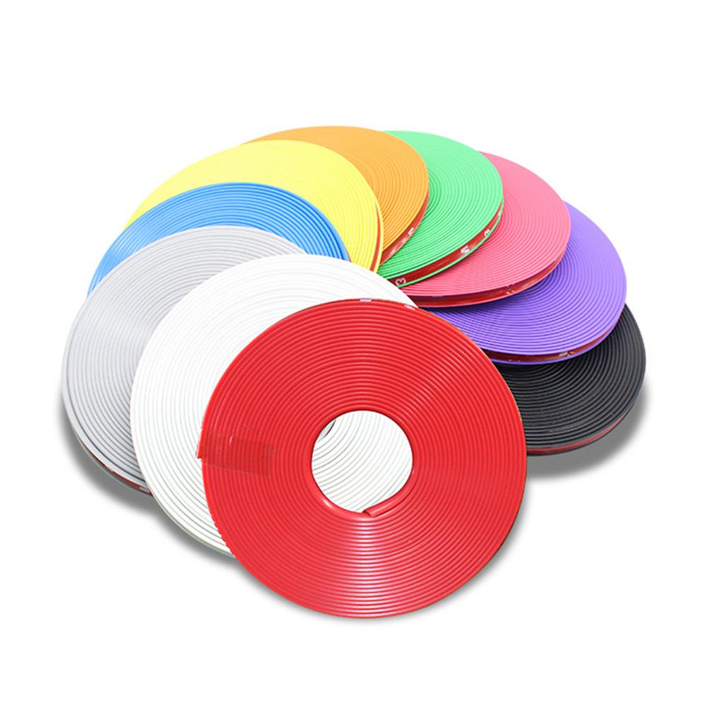 8M/Roll Car Wheel Rim Sticker Wheel Decoration Auto Tire Rim Plated Strip Protection Decoration Car-styling Exterior