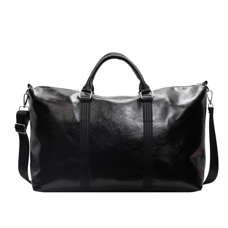 Large Capacity Lightweight Travel Duffel Bag Women Men Urban Minimalist Style Pure Color PU Gym Weekend Getaway
