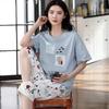 Women's Summer Short-sleeved Seven Pants Homewear Two-piece Suit
