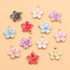 KC Gold Cherry Blossom Fresh Flower Pendant: 6 Colors, 14x16mm, DIY Alloy Jewelry Charm