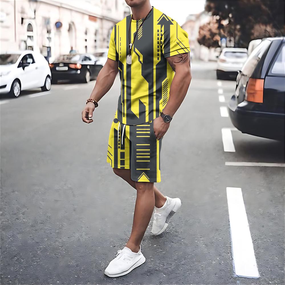 Chándales de verano para hombre, moda de gran tamaño, camisetas y pantalones cortos, conjuntos de 2 piezas, ropa deportiva de manga corta, trajes de camisetas de calle