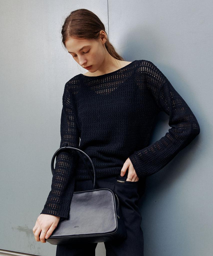 ARTID Linen Oversized See-Through Knit_Black
