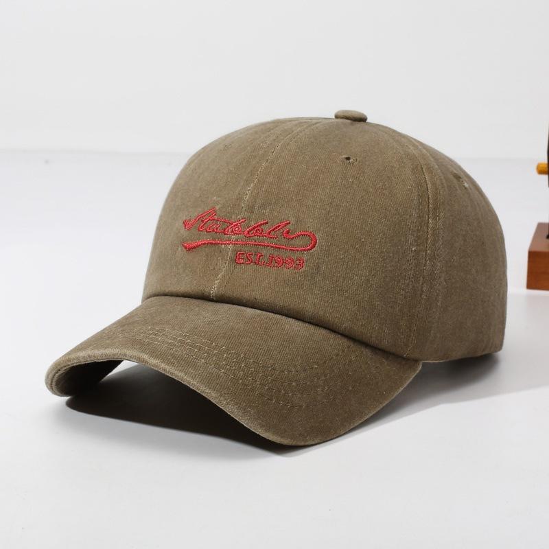 Outdoor letter cotton small embroidery E new personalized ST washed baseball cap cap embroidery old