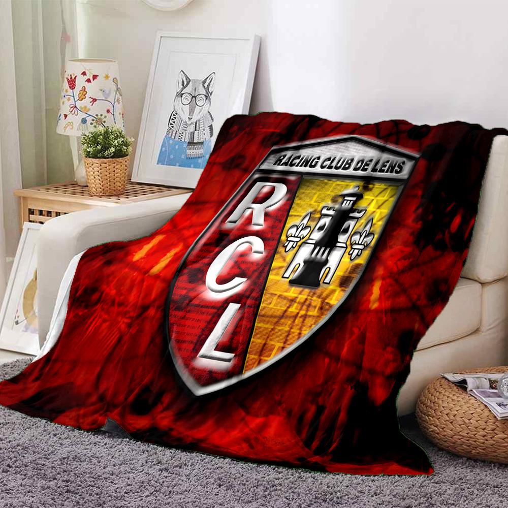 Racing Club Lens Crest Flannel Blanket, Soft Polyester, Modern Design, All-Season for Camping, Travel, Gifts for Holidays or Birthdays