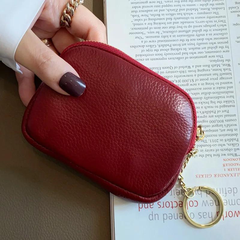 Women Clutch Coin Purse Fashion Simple Genuine Leather Short Wallet Card Holder Organizer Bags Mini Zipper Cute Money Bags