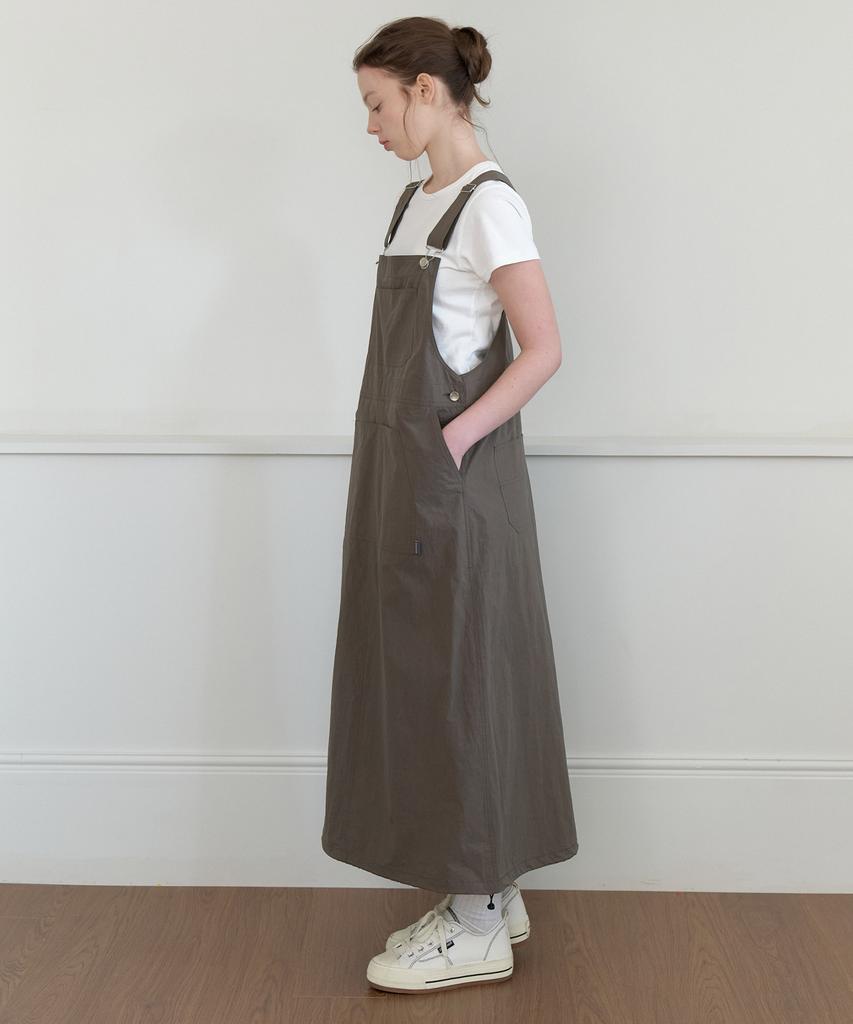 CLUNY Overall Long Dress - Khaki