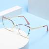 82019 Square Flat Glasses Women'S 4 Anti-Blue Light Spring Foot Frame Glasses