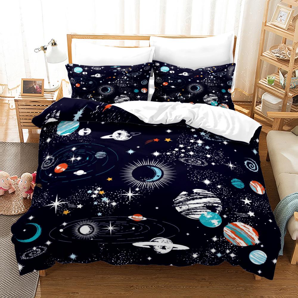 Kinder Weltraum Bettwäsche Set Planet Bettbezug Bettdecke Hohe Qualität 240x220 Weiche Baumwolle