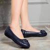 Fashion Source Manufacturer New Leather Bean Shoes Women's Shallow Flat Women's Single Shoes Casual Mom Shoes Large Size Work Shoes