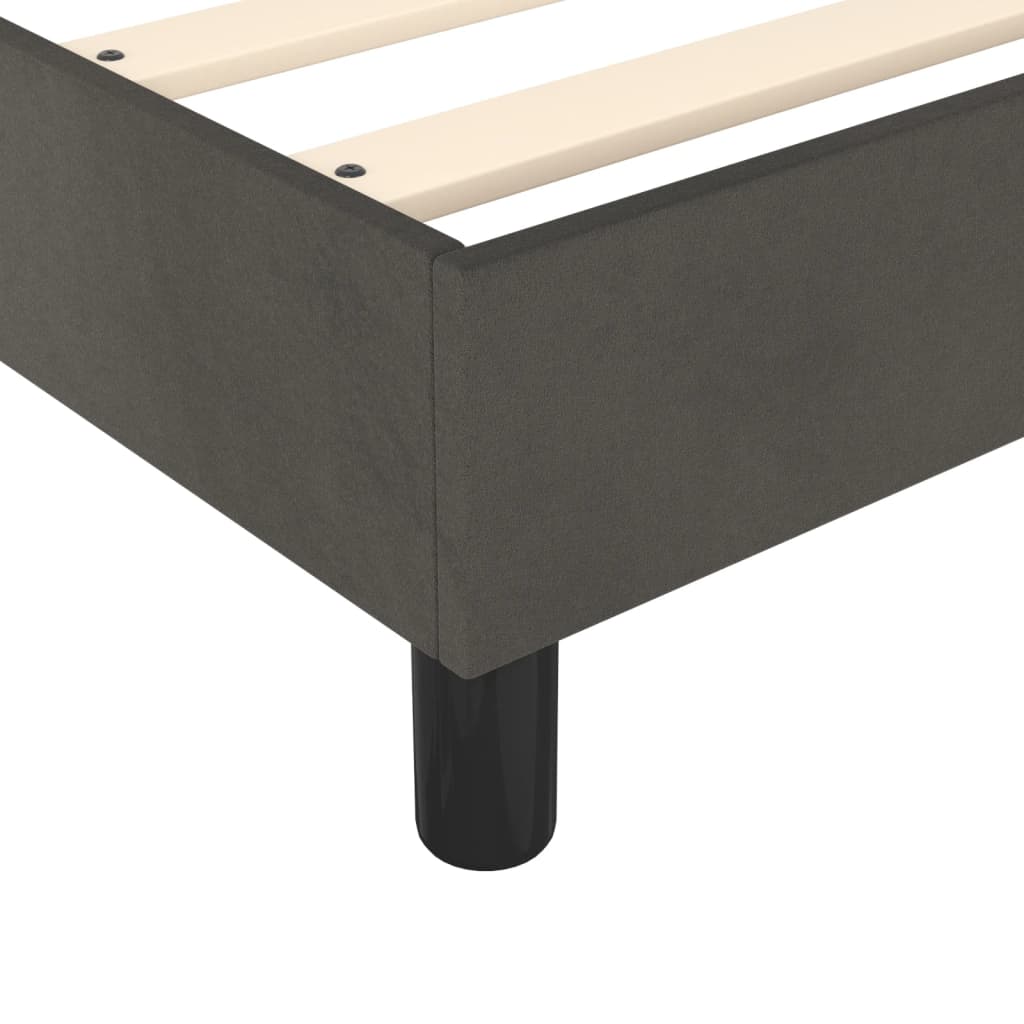 Box Spring Bed Frame Dark Gray 140 x 190 cm Velvet