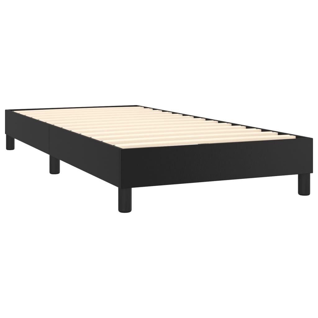 Vidaxl Continental Bed with Mattress, Black, Faux Leather 90X190 Cm