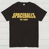 MenS Spaceballs Movie Graphic TShirt with Golden Lettering Casual Short Sleeve Comfortable Knit Fabric for Casual Attire