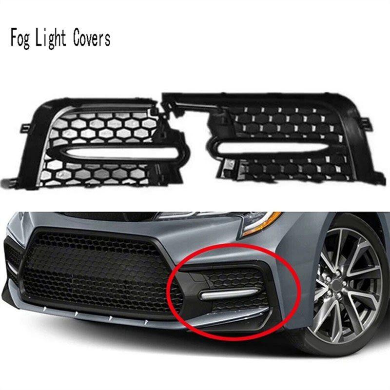 For Toyota Corolla SE XSE 4-Door - 81482-12320 81481-02A30 Front Bumper Fog Light Grille Bezel Trim Cover 1 Pair