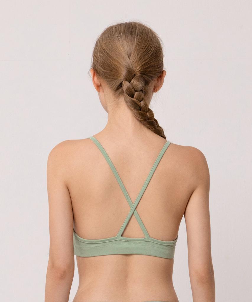 Ssaikeullin Wireless Premium Pure Cotton Women'S V-Bralette (Bamboo)