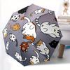 1pc Cute Cats Pattern Automatic Open/Close Umbrella, Umbrella with Cartoon Design, Portable Compact Umbrella for Men & Women, Good Holiday G