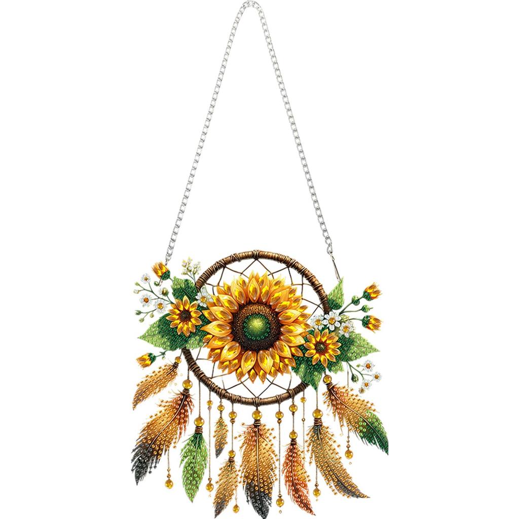Acrylic Special Shape Flowers Light Rhinestone Diamond Art Pendants DIY Diamond Art Pendant Kit Diamond Painting Hanging Pendant