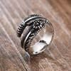 Xiaomi Vnox Vintage Feather Ring Men Jewelry Stainless Steel Biker Style Hand Polishing US Size 7 8 9 10 11 12