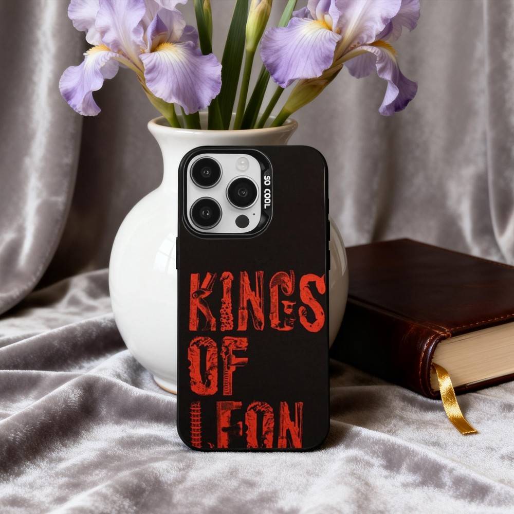 Electrifying K-Kings of Leon Band Phone Case For iPhone17,16,15,14,13,12,11 Plus,Pro Max Black Candy Silver Phone Case