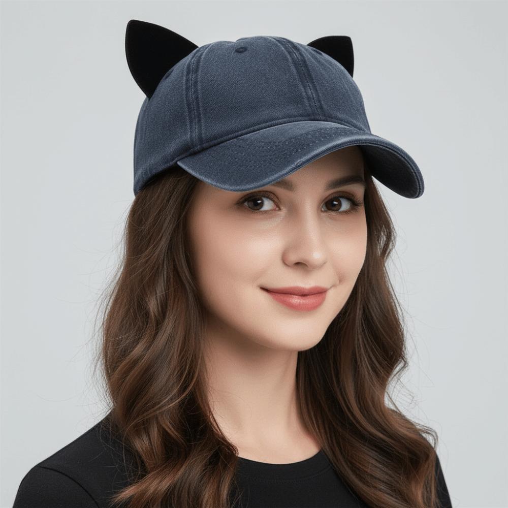 Fashion Cute Ear Cat Ears Caps Breathable Unisex Visor Cap Sun Hat Men