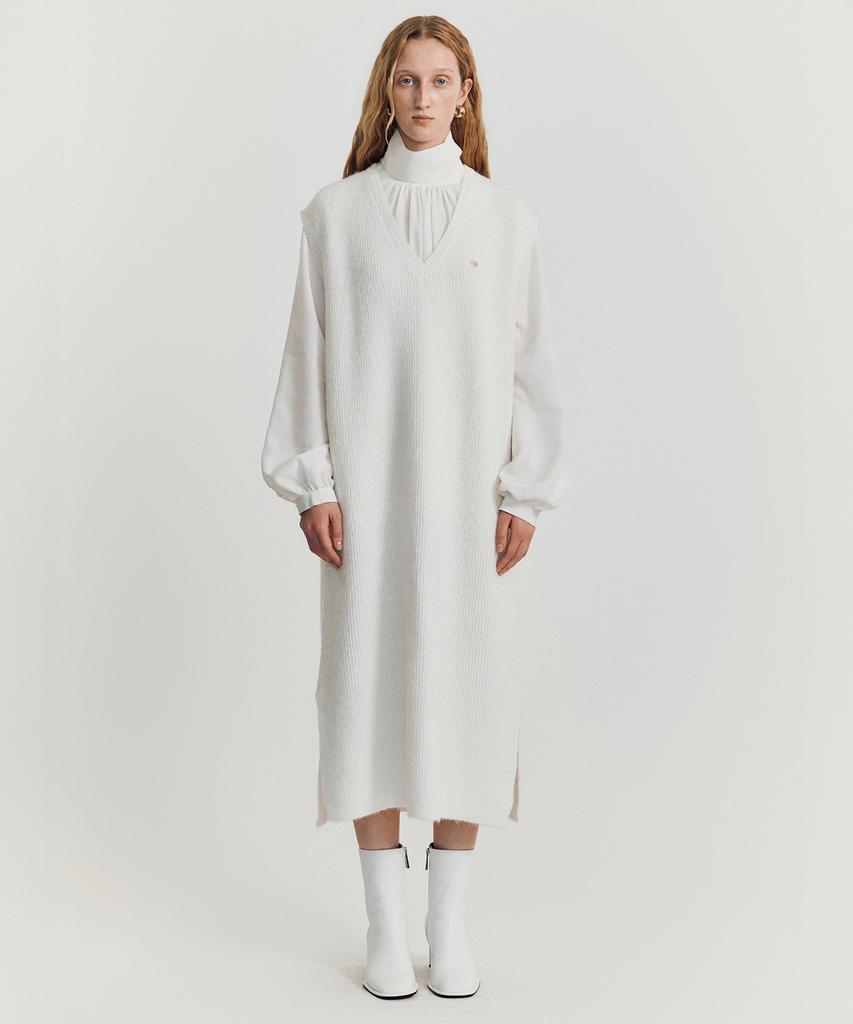 Meibeoyu Volodina Knit Long Vest _ Ivory
