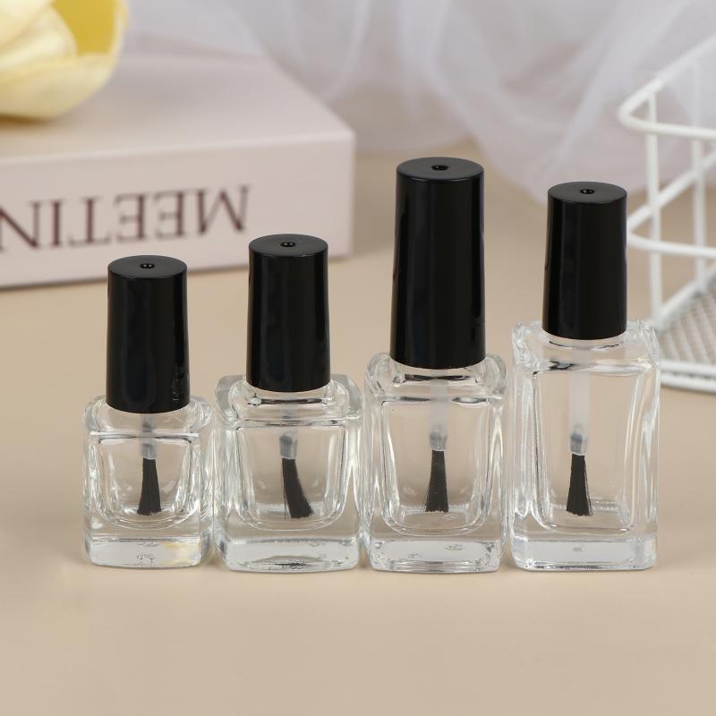 Sticle goale din sticlă transparentă de 5/10/12/15 ml pentru ojă cu capac pensulă Recipiente reîncărcabile pentru Nail Art Lip Gloss Eșantion Lichid