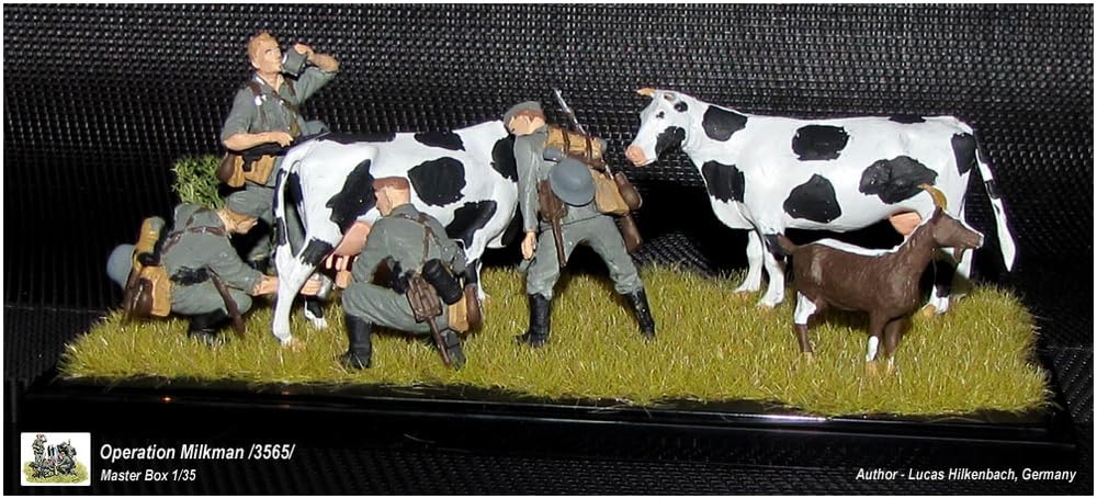 Master Box Zwierzęta Gospodarskie 2 Krowy i 1 Plastikowy Zestaw MB35066 1/35, Koza, Model,