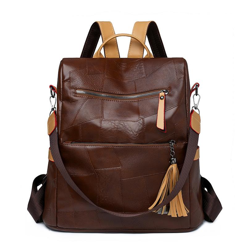 Retro Large Capacity High-quality Texture Fashionable Simple and Versatile Women's Backpack Lightweight Casual Travel