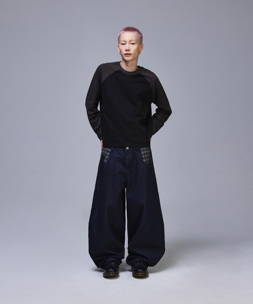 SCALLYWAG Point Check Non-Faded Denim Pants [Indigo]