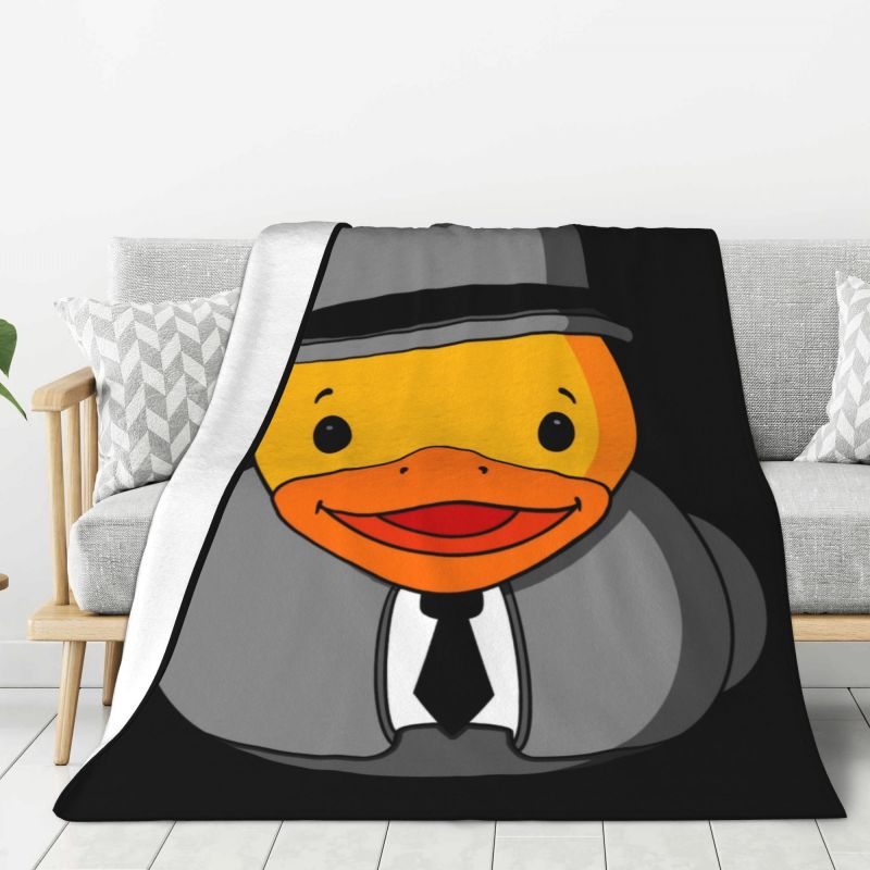 Couverture Canard en Caoutchouc Jaune Dessin Animé Animal Personnalisée Impression 3D Douce Polaire Flanelle Couvertures Chaudes pour Bureau Lit Canapé Couvre-lits