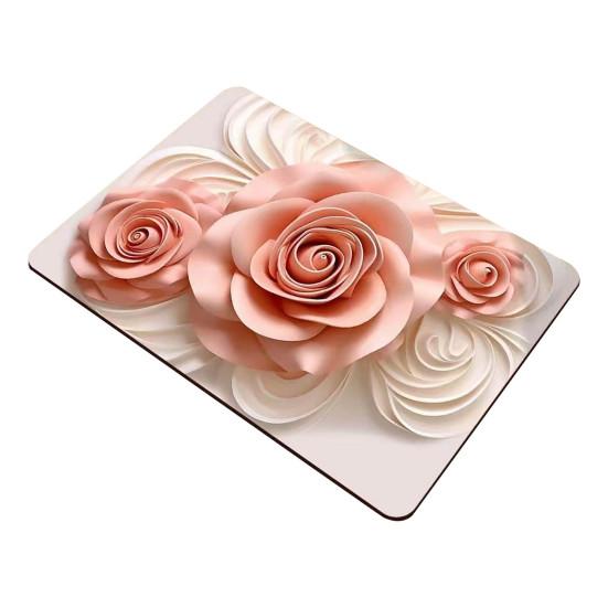 Yousheng Napperon Floral 3D Terre de Diatomée Absorbant Napperon Fleur Antidérapant Décoratif Isolation Thermique Tapis pour Table à Manger Décoration Intérieure