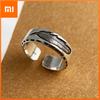 Xiaomi Prsteny z ryzího stříbra 925 pro ženy, páry, minimalistické, ručně vyráběné, jednoduché, retro, tvar pírka, jemné šperky, dárek, prevence alergie
