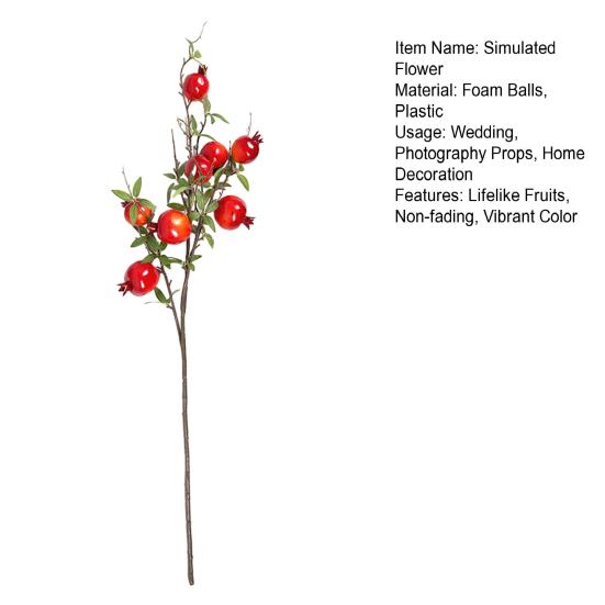 Simulated Flower Realistic Pomegranate Artificial Foam Berries Lifelike Fruits Home Decoration Fake Flower