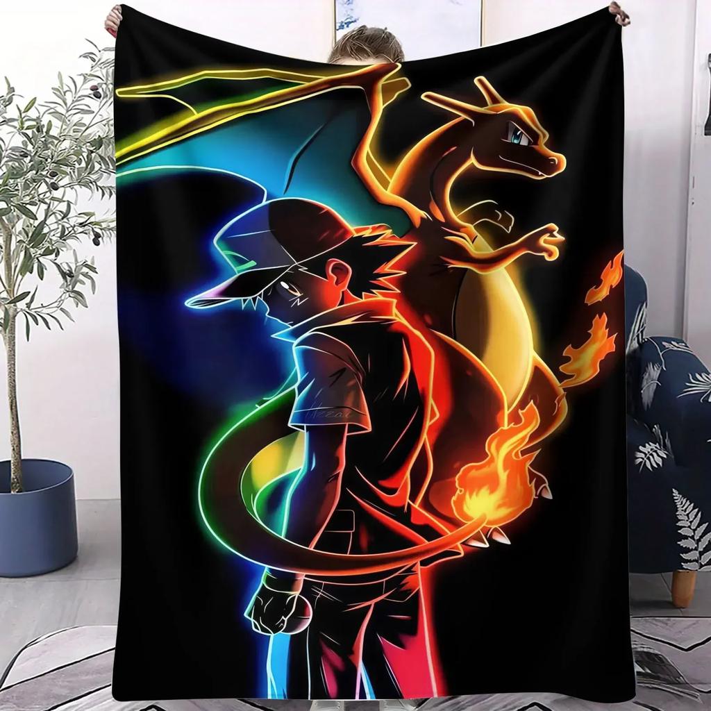 Pokemon Pradinis Pokemon Sceninis flanelinis pledas Animacinis Anime Minkštas šiltas pliušinis metamas pledas Sofos lovos sofos uždangalas Kempingo kelionės Gerbėjų dovana