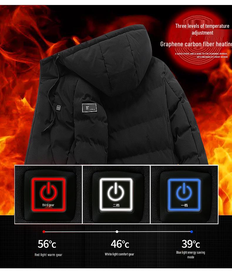 Unisex USB Heated Hoodie - Solid Color, Intelligent Temp Control for Autumn/Winter